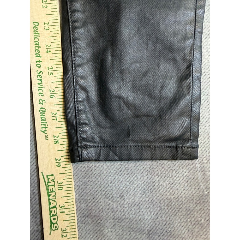Lauren Ralph Lauren Black Coated Skinny Jeans Womens 12 Stretch Moto Pants - Picture 4 of 7